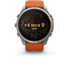 Išmanusis laikrodis Garmin Oranžinis fenix 9 Pro – inReach, 51mm, Titanium with Autumn Oranžinis/Spark Oranžinis Silicone Band