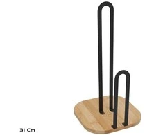 Virtuvinio popieriaus laikiklis, 16 x 16 x 31,3 cm, juodas, KITCHEN&amp;GO