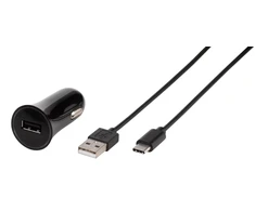 Automobilinis Įkroviklis - Vivanco 3A USB-C, 1 m, Juodas