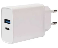 Vivanco įkroviklis USB-A/USB-C PD3 20W, baltas (62401)