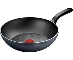 TEFAL keptuvė | H0561942 | Wok | 28 cm skersmuo | Tinka indukcinei kaitlentei | Fiksuota rankena | Juodas