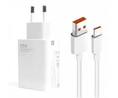 Xiaomi MDY-16-EF USB-A 33W kelioninis įkroviklis + kabelis USB-C baltos spalvos (Bulk pakuotė)