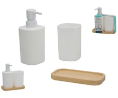 Mediclinics Rinkinys muilo dozatorius ir dantų šepetėlių laikiklis balta 9.00 x 16.00 x 18.00 BATH&amp;GO