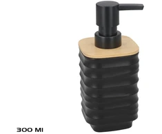 Gerimport muilo dozatorius Juoda su bambuku muilo dozatorius 300 ml 7.00 x 8.00 x 15.50 BATH&amp;GO