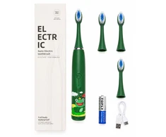 Šepetėlis iLike Do zębów Kids Sonic Elektrinis dantų šepetėlis Atsparus vandeniui 5 Heads (1+4 Replacement Heads) Baterija Powered Soft Bristles Žalias (ILIKW1ET5G)