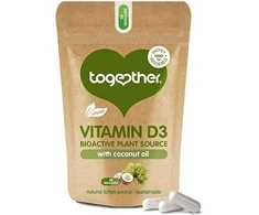 Grandininis pjūklas Augalinis Vitaminas D3 su kokosų aliejumi TOGETHER, 30 kaps.