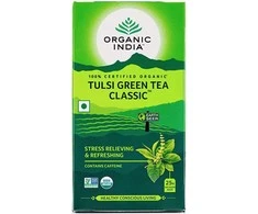 Ajurvedinė arbata Tulsi Žalias Tea Classic, Organic India, 25 pakeliai