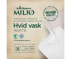 Grandininis pjūklas Ekologiški skalbimo milteliai baltiems drabužiams GRØN BALANCE (785 g, 18 skalbimų)