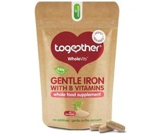 Grandininis pjūklas Geležies papildas su B vitaminais GENTLE IRON TOGETHER RAW, 30 kaps.