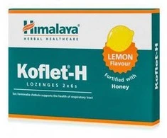 Himalaya Herbals Citrinų skonio pastilės gerklei Koflet-H, Himalaya, 12vnt.