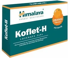 Himalaya Herbals Apelsinų skonio pastilės gerklei su medumi Koflet-H, Himalaya, 12vnt.