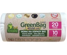 Grandininis pjūklas Kompostuojami ir Biologiškai Skaidūs Šiukšlių Maišai 20 L, 10 vnt – FROGGY (GREENBAG)