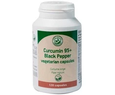 Grandininis pjūklas Maisto papildas Curcumin 95 + Juodas Peppers, Herbals 120 vnt.