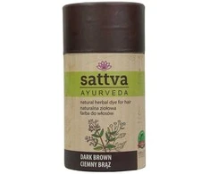 Augaliniai tamsiai rudi plaukų dažai Dark Brown, Sattva Ayurveda, 150g