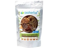 Grandininis pjūklas Omega 3-6-9 super mišinio milteliai, Bioherba, 150g