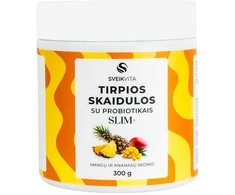 Tirpios skaidulos su probiotikais SLIM + mangų ir ananasų skonio, 300g, SVEIKVITA