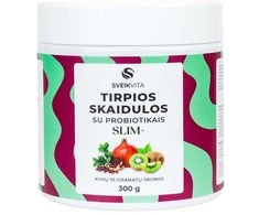 Tirpios skaidulos su probiotikais SLIM+ – kivių ir granatų skonio, 300g, SVEIKVITA