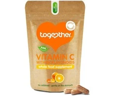 Grandininis pjūklas Vitaminas C su Bioflavonoidais TOGETHER RAW, 30 kaps.