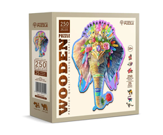 Hobilt Medinė dėlionė Woodencity Elegant Elephant, 250 detalių