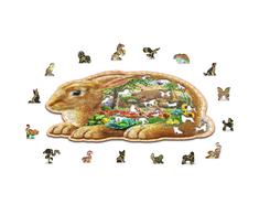 Wooden city Medinė dėlionė Woodencity Garden Bunny, 250 detalių