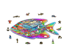 Wooden city Medinė dėlionė Woodencity Magic Fish, 250 detalių