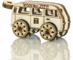 Dėlionė WOODEN CITY 3D Medinis Puzzle Modelis Senoviniai Automobiliai ir Motociklas