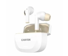 CANYON ausinės HEXAGON 7 TWS ANC+ENC belaidis įkrovimas baltas smėlio spalvos