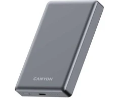 CANYON išorinė baterija OnPower 510 slim Magnetic 10000 mAh PD20W tamsiai pilka