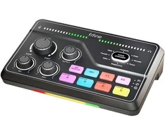 Fifine SC8 RGB gaming mixer juodos spalvos