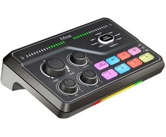 Fifine SC8 RGB gaming mixer juodos spalvos