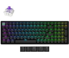 Klaviatūra Keychron K4 HE, Gateron Double-Rail Magnetic Nebula Switch, Wireless, Juodas, US