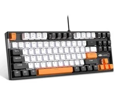 Klaviatūra Magegee MK-STAR Carbon A, Baltas Lighting, Geltona Switch, US