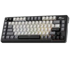 Royal Kludge L75 RGB Knight Juodas belaidė klaviatūra | 75%, Hot-swap, rusvai gelsvas switches, US