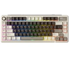Royal Kludge L75 RGB Mocha Pilkas belaidė klaviatūra | 75%, Hot-swap, Kreminis switches, US