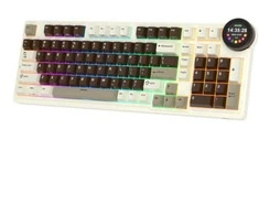 Klaviatūra ROYAL KLUDGE N99 Mocha Pilkas, Violet Switch, US