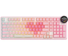 Royal Kludge RK-N99 RGB Rožinė Melody belaidė klaviatūra | 96%, Hot-swap, Kreminis switches, US