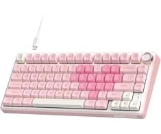 Royal Kludge R75 RGB Rožinė Melody laidinė klaviatūra | 75%, Hot-swap, Kreminis switches, US