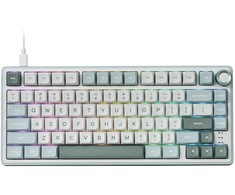 Royal Kludge RK R75 RGB Sky Cyan laidinė klaviatūra | 75%, Hot-swap, Mėlyna switches, US