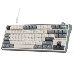 Royal Kludge RK R87 Pro - US išdėstymas - Chartreuse Switches - Pilkas (Pilka) Žaidimų Klaviatūra