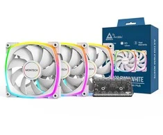 Montech AX120 PWM ARGB korpuso ventiliatorius, 3er Pack, baltos spalvos – 120mm