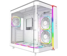 „Montech KING 95 PRO Midi-Tower“, grūdinto stiklo, ARGB – baltos spalvos