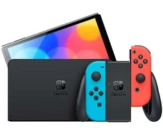 Nintendo Switch OLED konsolė (su Neon Raudona ir Neon Mėlyna Joy-Con)