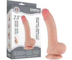 LoveToy 7,5 colio slankiojančios odos dvisluoksnis Dong minkštimas