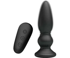 „Mr Play Strong“ vibruojantis įkraunamas analinis kamštelis, 12 cm, 12 režimų