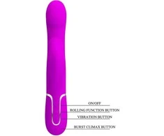 Pretty Love Flirtation PRETTY LOVE - TRIUŠIO VIBRUOTAS PERLAI VIOLETINIS