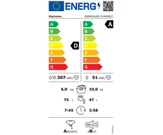 Skalbimo mašina Juodos spalvos skalbyklė su džiovinimu Electrolux EW8W261BG