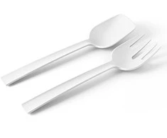 Fork and spoon, 29.3 cm, baltas, Paestum Collection