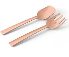 Fork and spoon, 29.3 cm, pink, Paestum Collection