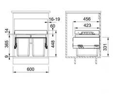 Šiukšliadėžė Franke Sorter FX 60 26-26, 121.0557.764