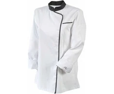 Long-sleeve jacket, baltas, pilkas border, XL, Expression